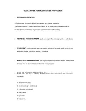 Glosario De Formulacion De Proyectos Calameo