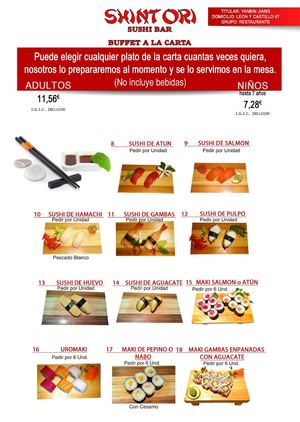 Carta Buffet Shintori