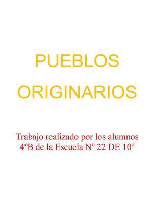 Pueblos Originarios