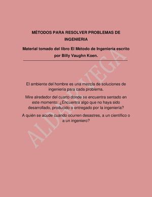 Métodos Para Resolver Problemas De Ingenieria