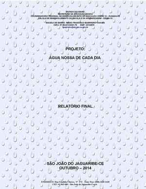 Relatorio Final Agua