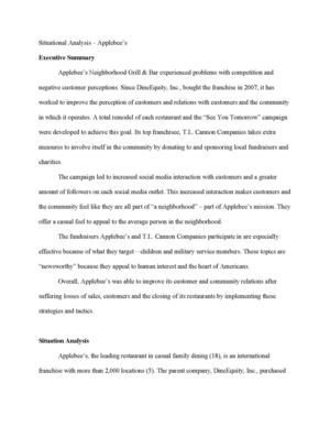 Applebee's Situational Analysis