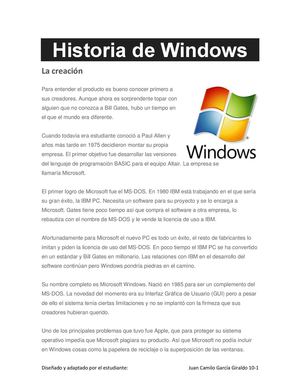 Historia De Windows