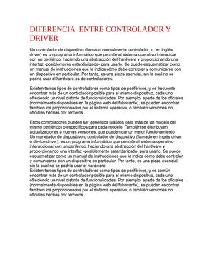 DIFERENCIA  ENTRE CONTROLADOR Y DRIVER