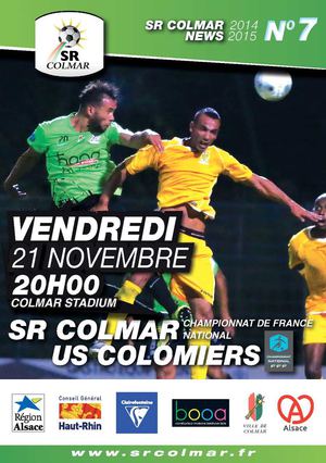 Sport Union Programme De Match Sr Colmar N°7 Sr Colmar Vs Us Colomiers 21 11 2014