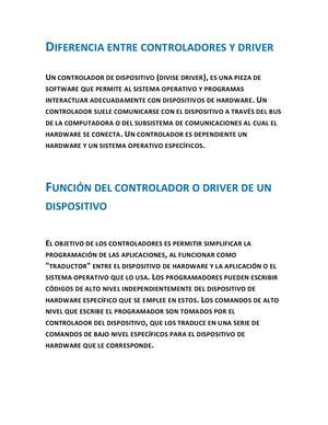 Diferencia Entre Controladores Y Driver- David Rodriguez