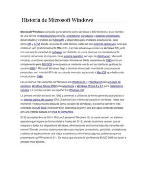 Historia De Microsoft Windows -David Rodriguez