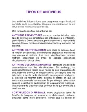 Tipos De Antivirus- David Rodriguez