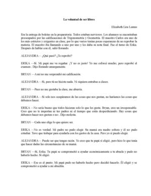 Rosario Rmz Reyes. LA VOLUNTAD DE SER LIBRE