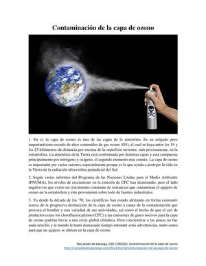 Contaminación De La Capa De Ozono