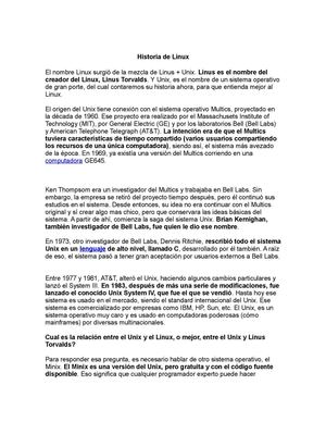 Historia De Linux