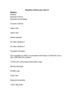 Requisitos Mínimos Para Cada S