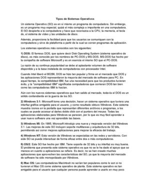 Tipos De Sistemas Operativos