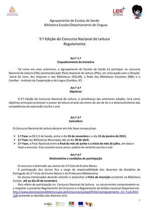 Regulamento CNL 2015