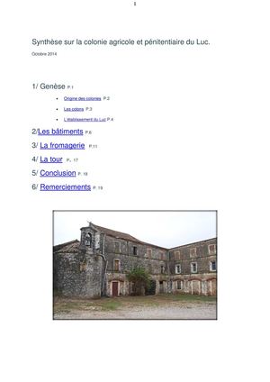 Colonie Agricole Et Pénitentiaire Du Luc