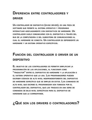 Diferencia Entre Controladores Y Driver