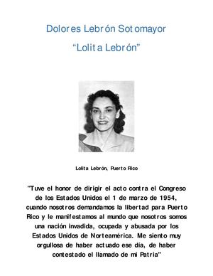 Natalicio De Dolores (Lolita) Lebrón Sotomayor