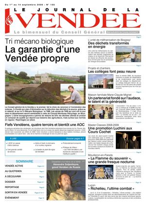 Journal de la Vendée n°100 - du 1er au 14 septembre 2008