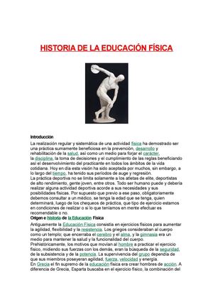 Historia De La Educación Física