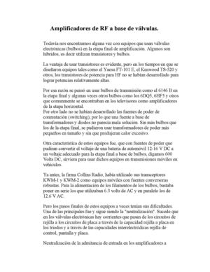 Amplificadores De Rf A Base De Válvulas