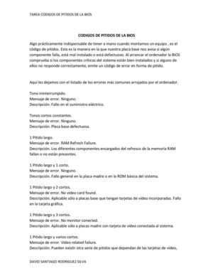 CODIGOS DE PITIDOS DE LA BIOS