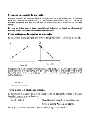 Formas De La Ecuacion De Una Recta