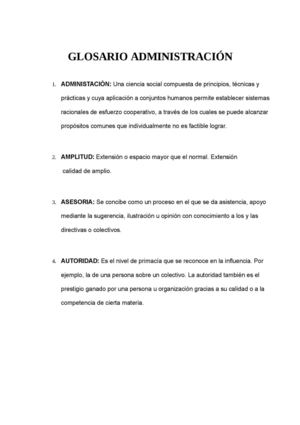 Glosario Administración