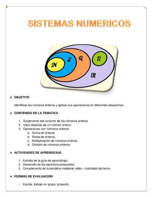 Operaciones Basicas Con Numeros Enteros