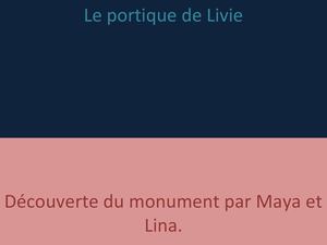 Lina Maya Portique 3eme Latin