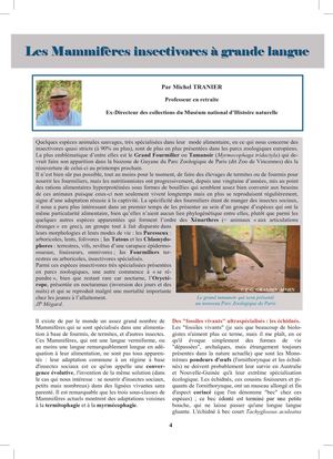 Les Mammifères Insectivores à Grands Langues N°74