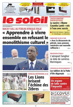 Edition du 20 Novembre 2014