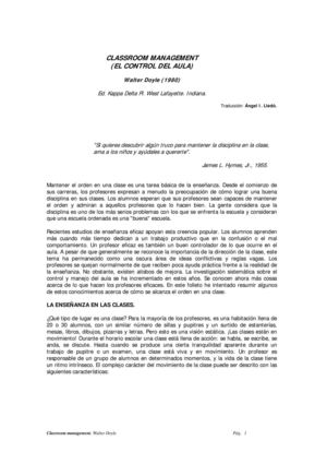 El Control Del Aula