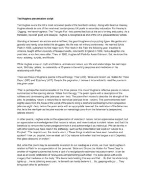 Presentation: Intro to Ted Hughes