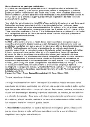 Breve Historia De Los Mensajes Subliminales