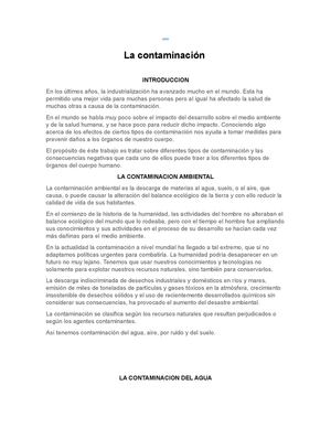 La Contaminación