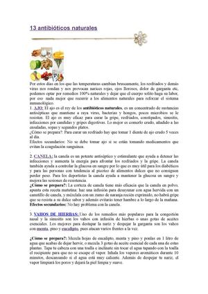13 Antibióticos Naturales