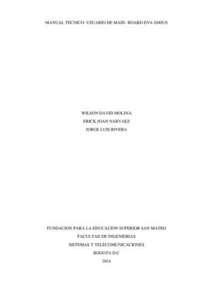 Manual (Técnico - Usuario ) De Main- Board HP Pavilion DV4- 2040US