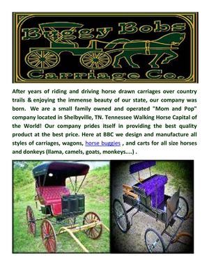 Buggy Bobs Carriage Co : Horse Carriage Manufacturers