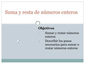 Suma Y Resta De Números Enteros