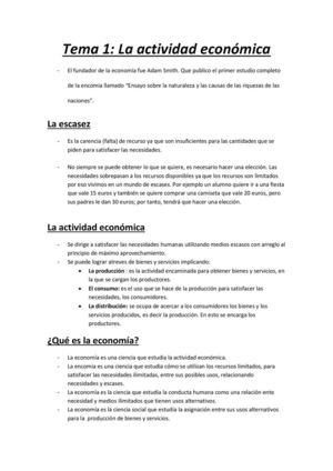 Economía - Tema 1