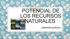Potencial De Los Recursos Naturales
