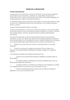 Teoría De La Producción