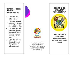 Folleto De Infancia Y Adolescencia