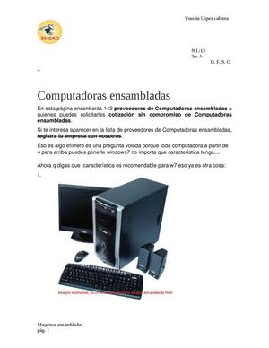 Computadoras Ensambladas