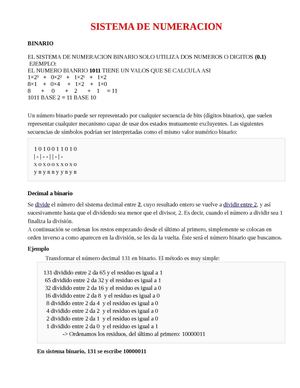 Binario, Octal, Decimal, Hexadecimal