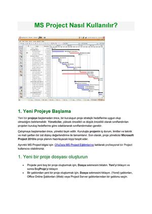 Ms Project Nasil Kullanilir?