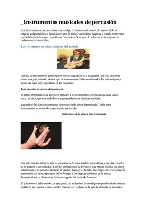 Instrumentos Musicales De Percusión