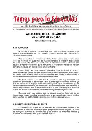 Dinamicas De Grupo Para El Aula