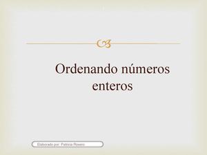 Los Enteros En La Recta Numérica