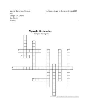 Crucigrama Español Lishmar 2